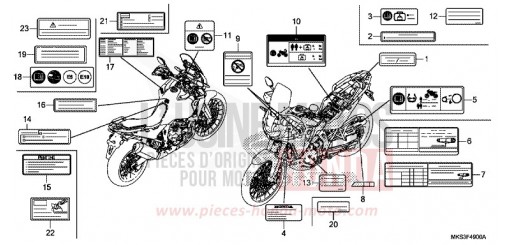 CAUTION LABEL CRF1100DL de 2020
